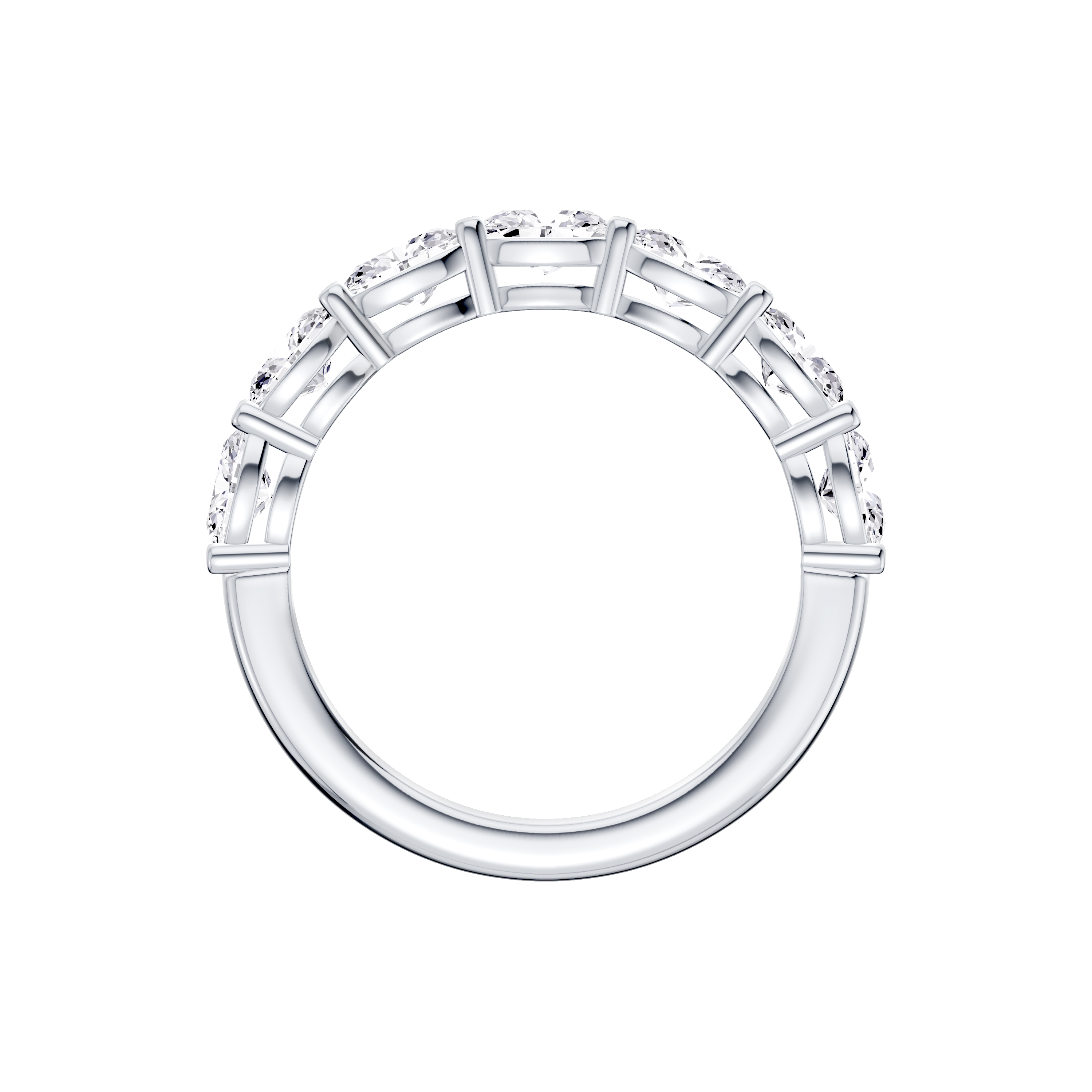 14K White Gold East-West Oval 7-Stone Lab Diamond Band (1.50 ct. tw.)